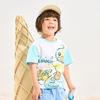 B. Duck Yellow Duck Children's Clothing Printed Cute Color Blocked Summer New Men's Breathable Short Sleeved Top