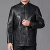 Autumn Men Pu Leather Tang Suit Jacket Chinese Traditional Ethnic Loose Casual Dad Coat Vintage Streetwear Windproof Outerwear