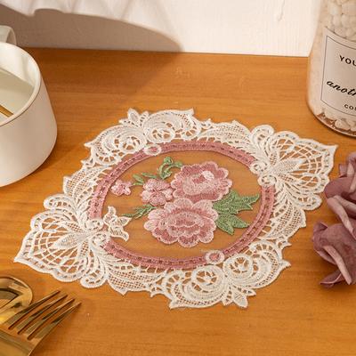 1Pcs For Dining Table Embroidery Craft Placemat European Style Lace Insulation Plate Mat Anti-Scald Coaster Table Pads