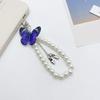 Cute Pendant Keychain with Butterfly Exquisite Pearls Beaded Rings Pendant Keyring Butterfly Keychain Handbag Pendant