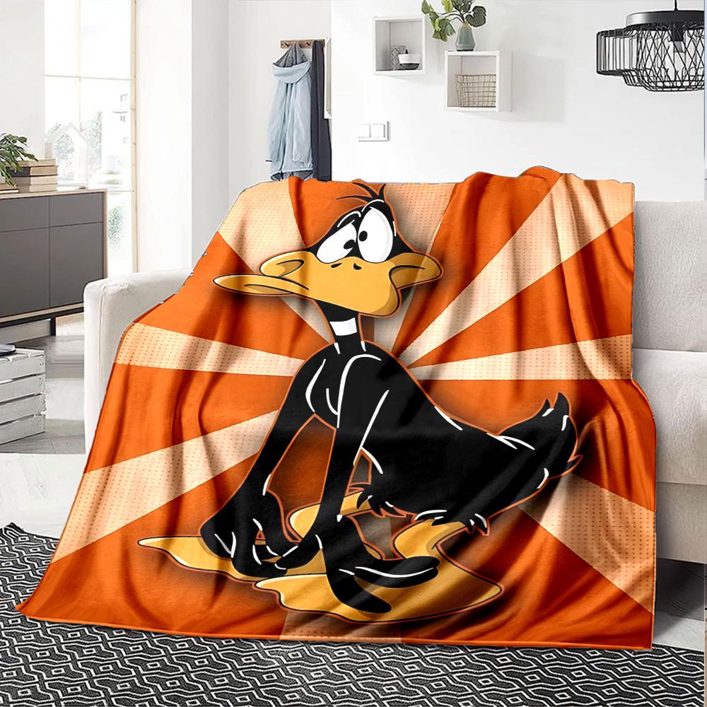 Daffy Duck Action Flannel Blanket Super Soft Warm Cozy Blanket For Sofa Bed Office Travel Allseason Home Decor Gift