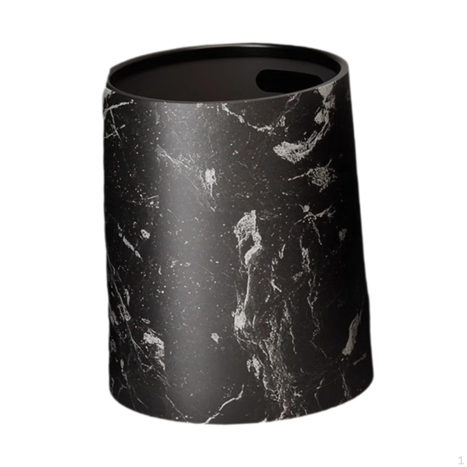 

Мусорное ведро с открытой крышкой, переносное мусорное ведро без крышки, многоцелевое кухонное Black 12L