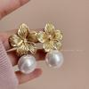 2024 High-End Pearl Stud Earrings: French Light Luxury Style for Women