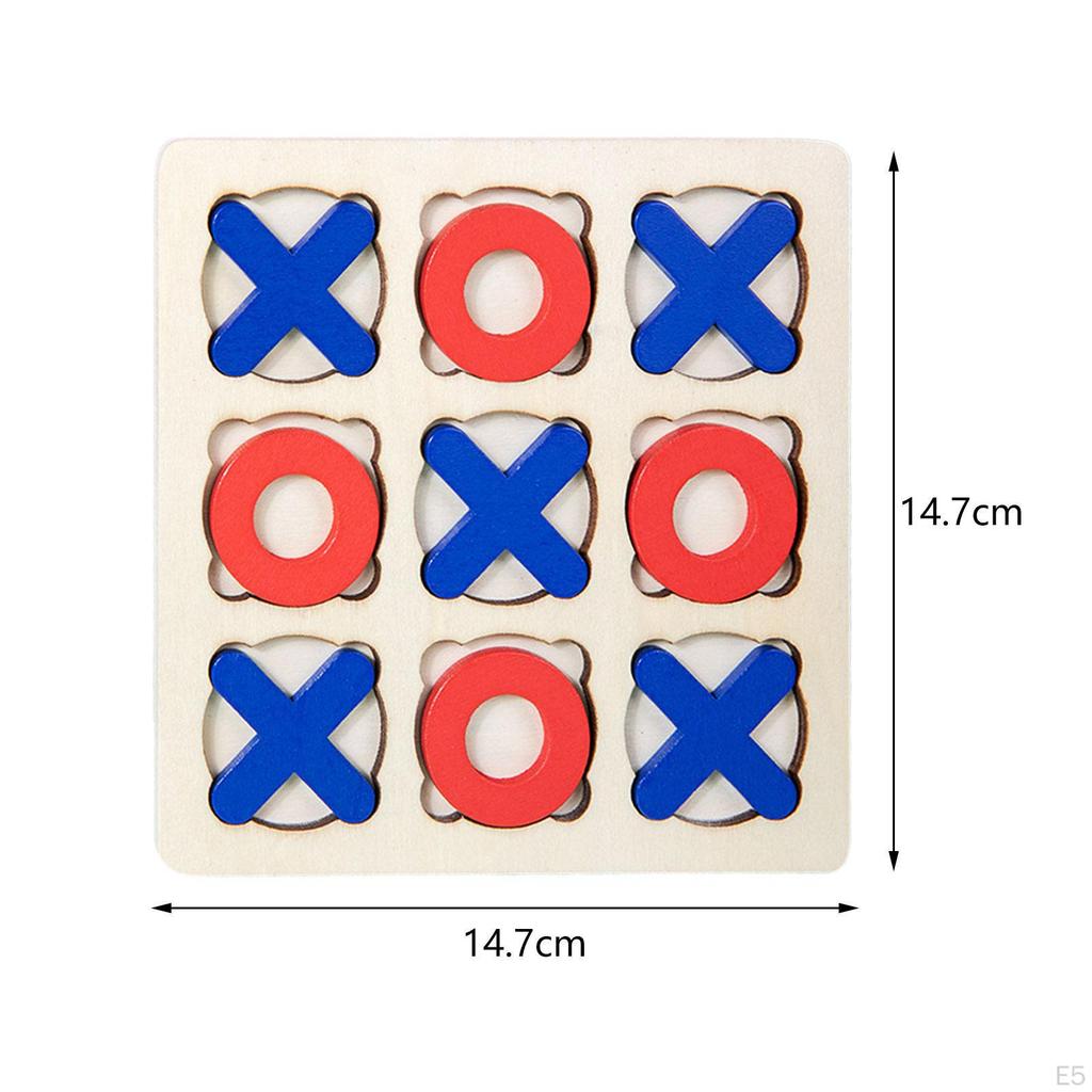 14,7*14,7 cm Trä Luffarschack Spel Pedagogiska Leksaker XO Bordleksak