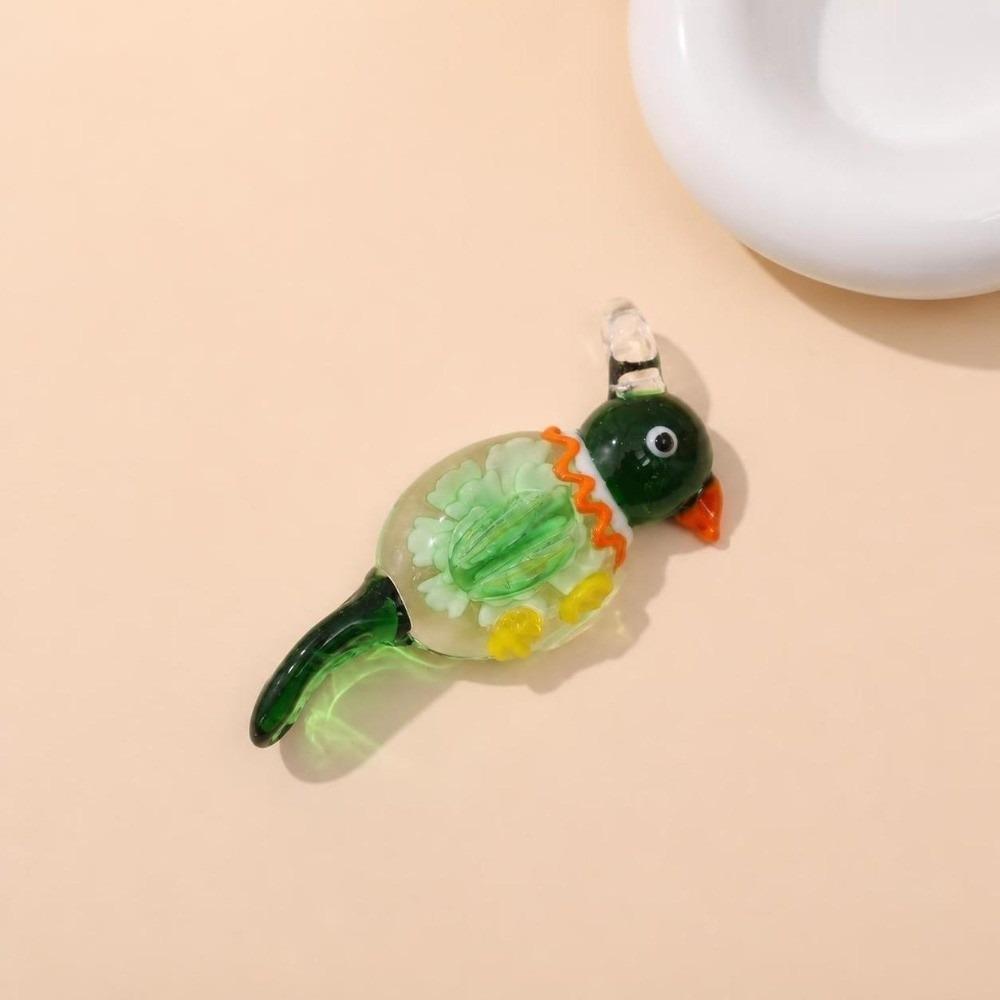 Bird Shape Lampwork Glass Pendant Handmade Bird Flower Pendant  Fit Necklace Jewelry Gifts