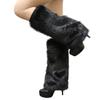 Elegant Soft Furry Leg Warmers Winter Accessory for Women Thermal Warm Fuzzy Plush Boot Cuffs Covers Leg Gaiters Socks