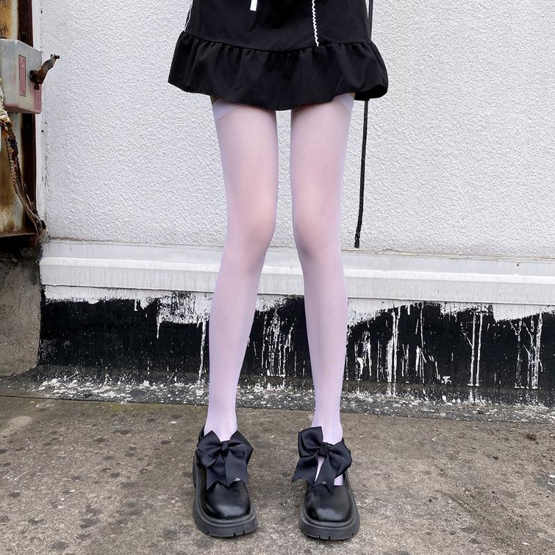 Ultra Thin Japanese Cute Women Over Knee Anti Snag Solid Stockings