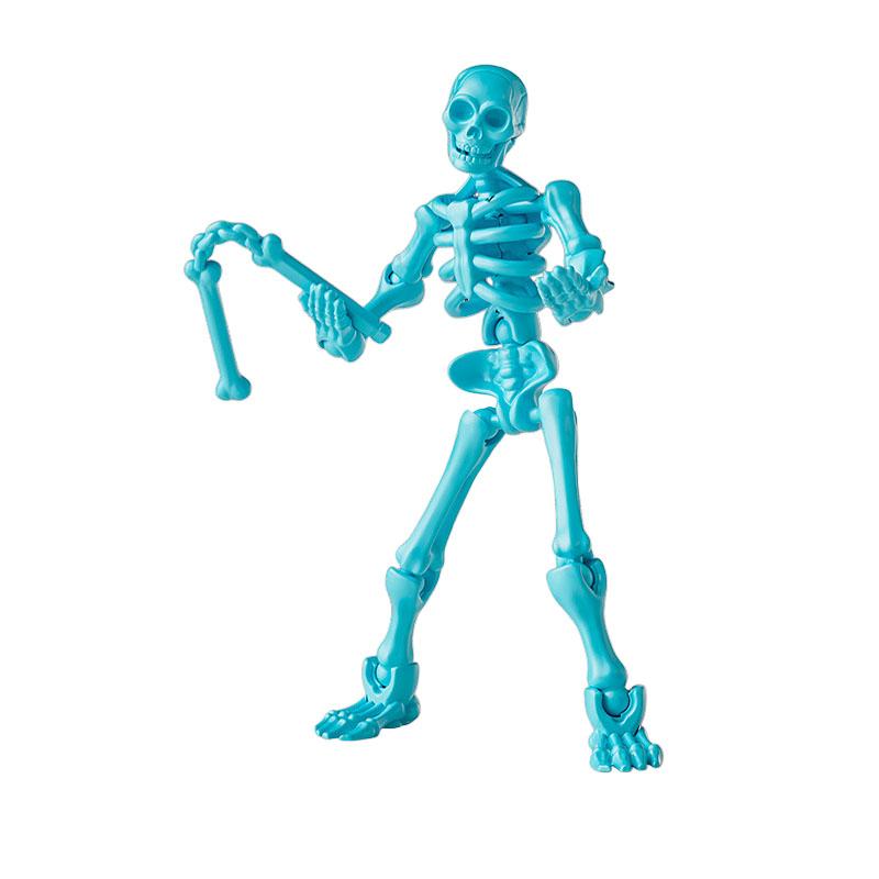 Non-Toxic 3D Printed Skeleton Activity Toy Plastic Children'S Gift Halloween Skeleton Toy With Weapon Activity Doll Toy