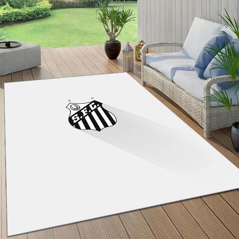 Santos FC2 Flannel Pattern Square Carpet,Area Rug,Carpet Rug for Living Room Bedroom Sofa Playroom Decor,Non-slip Floor Mat