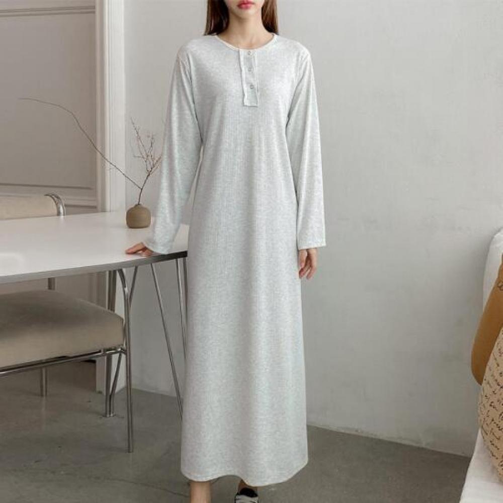 New ArrivalS Open Run Women S Pleated Lounge Wear Autumn Long Sleeve dreSS
