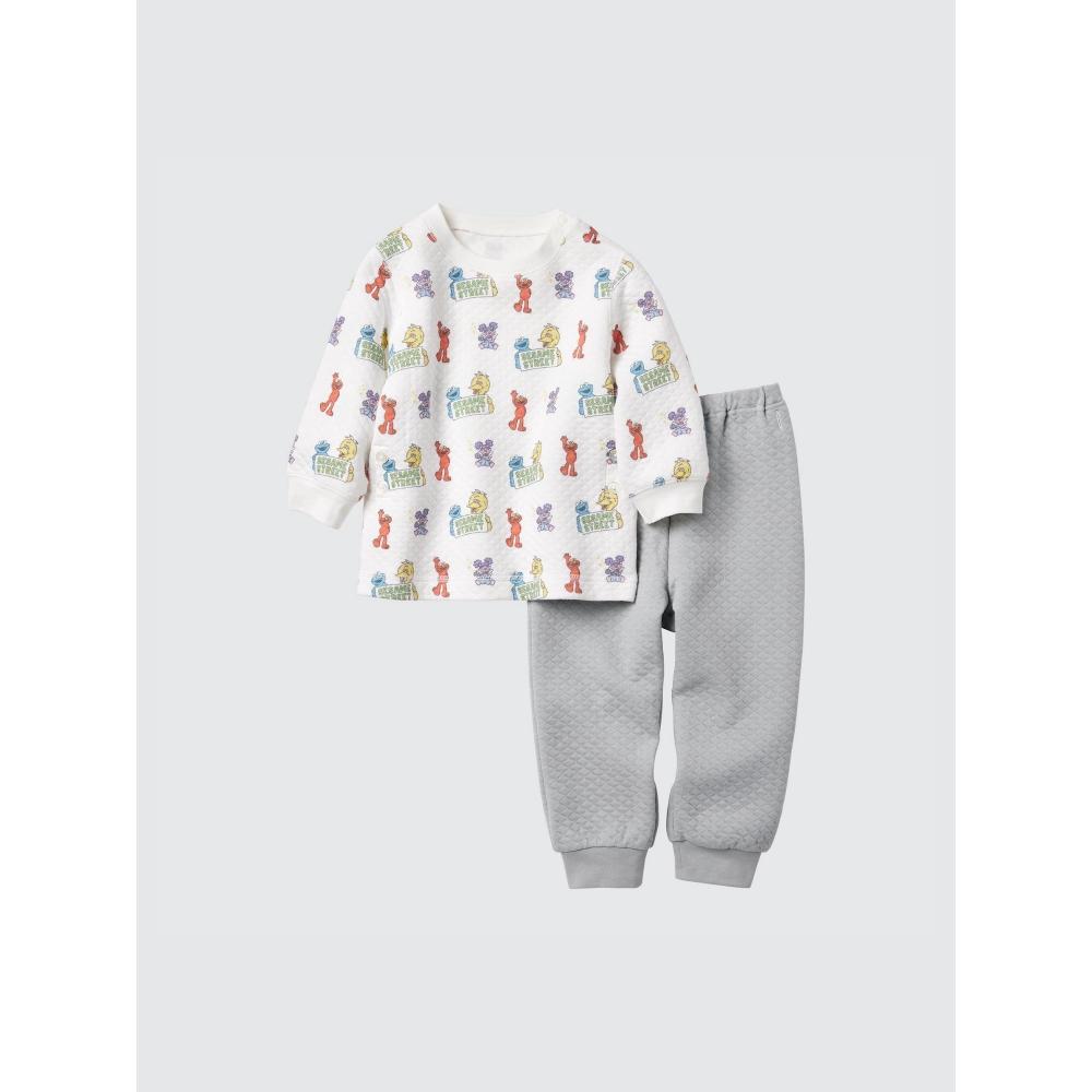 

Uniqlo Япония Улица Сезам стеганая пижама 03 GRAY/80