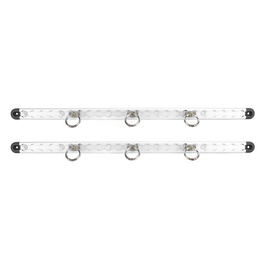 Pair of 23.6in Aluminium L Tracks with 6pcs Single Stud Fitting Round Ring for Truck Beds Trailers Cargo Tie Down