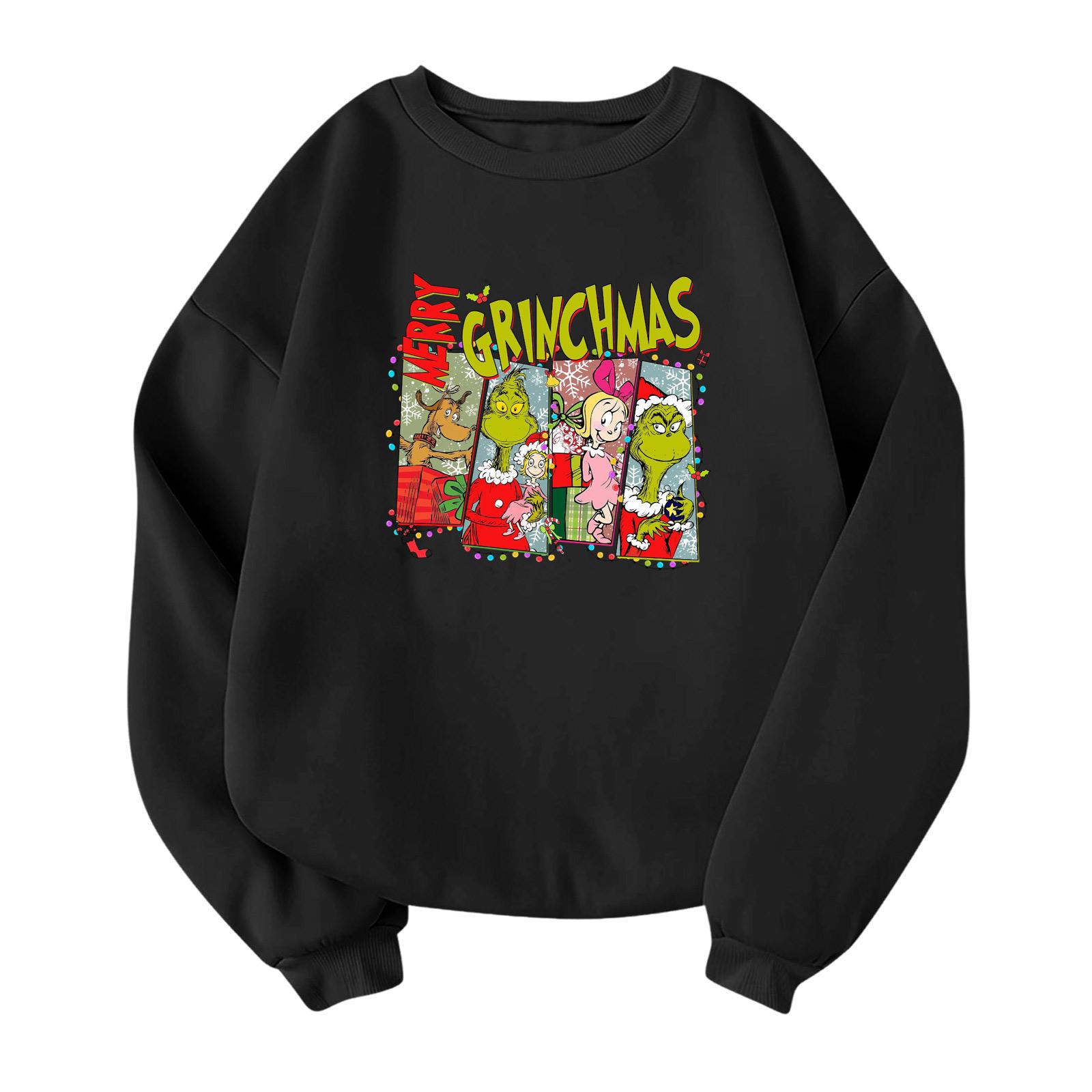 

Дитячий Модний Легкий Пуловер з Довгим Рукавом та Круглим Вирізом з Кишенями Друкований Пуловер 100 чорний