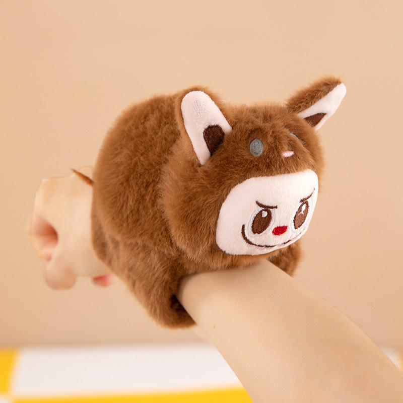 Brățară Minunată Kawaii Labubu Animal Slap Snap Wrap Labubu Pluș Inel de Mână Brățară Jucării pentru Copii Cadou de Ziua de Naștere