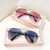 Fashionable Large Frame Pilot Sunglasses Men's Driving UV Resistant Sunglasses Women's High-end Street Photography Glasses