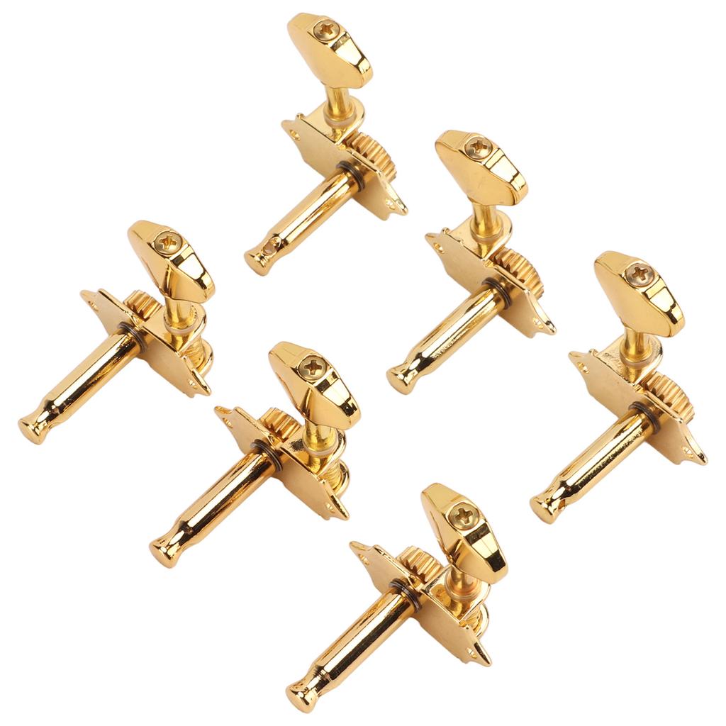 Guitar Tuning Key 3 Left 3 Right 1:18 Gear Ratio Stable Durable Easy Install Musical Instrument PartsGold