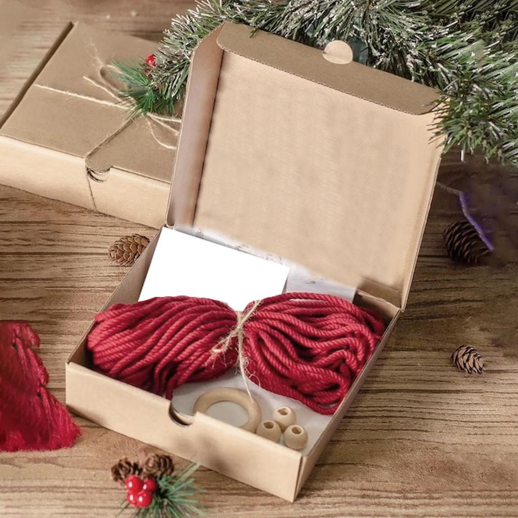 Christmas Tree DIY Material Pack Bohemian Tassels Wall Hanging XmasTree Macrames Handwork Kits for Home Decorations