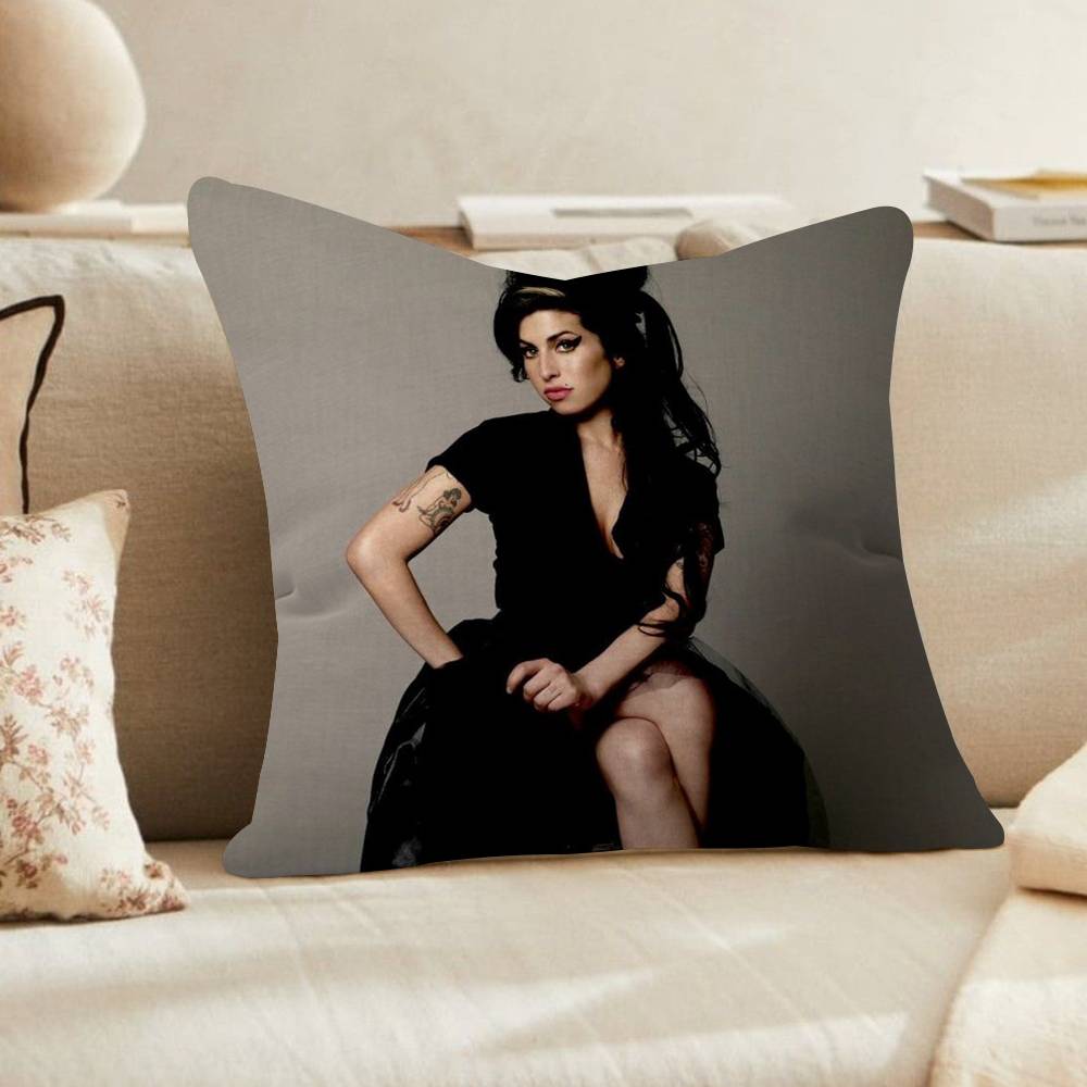 Amy WWinehouse Music Singer Movie Cushion Cover Inches Farmhouse Decor Home Throw Pillow Covers for Couch Decorations