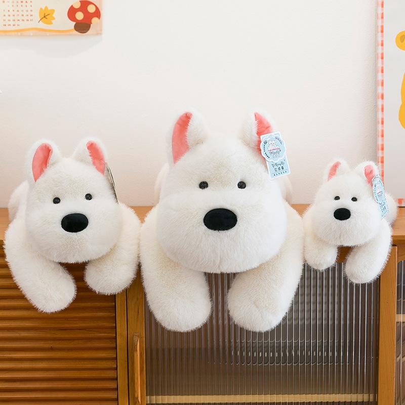 Plush Puppy Doll Cute West Highland Dog Doll Little White Dog Toy Gift for Girls Throw Pillow Rag Doll