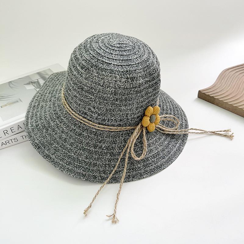 Süßer Blumen-Schleifen-Strohhut Sonnenschutz Strandhut Für Damen Frühling Sommer Herbst