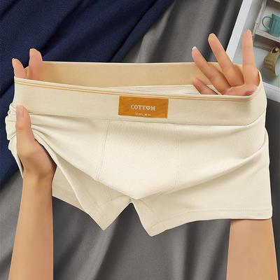 Herren Boxerbriefs aus reiner Baumwolle - Locker, Übergröße, Mittelhoch geschnittene Vierkant-Unterwäsche