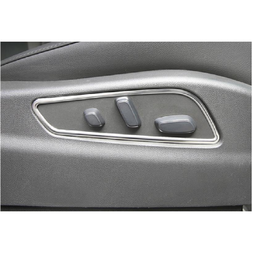 For Cadillac XT6 - 2pc Button Frame Trim Steel Silver Seat Adjust Handle