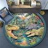 Dinosaur Round Area Rug,Carpet Rug for Living Room Bedroom Sofa Playroom Decor,Non-slip Floor Mat