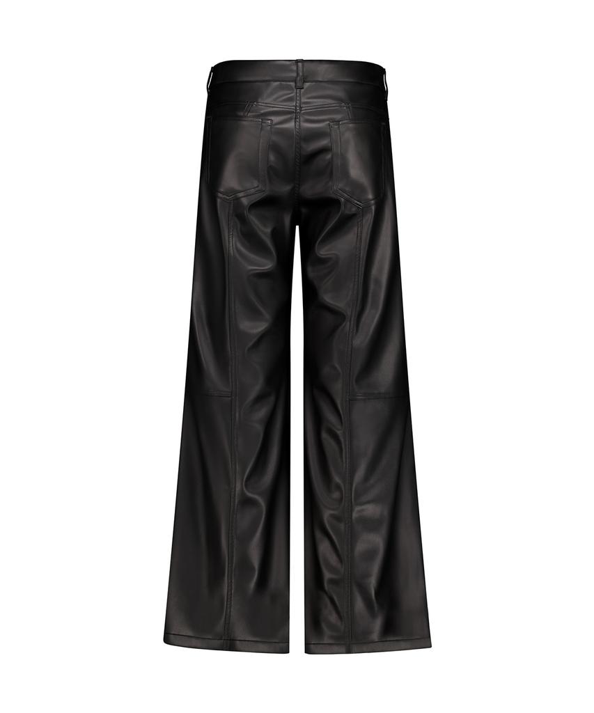 Uboa Black Leather Wide Pants