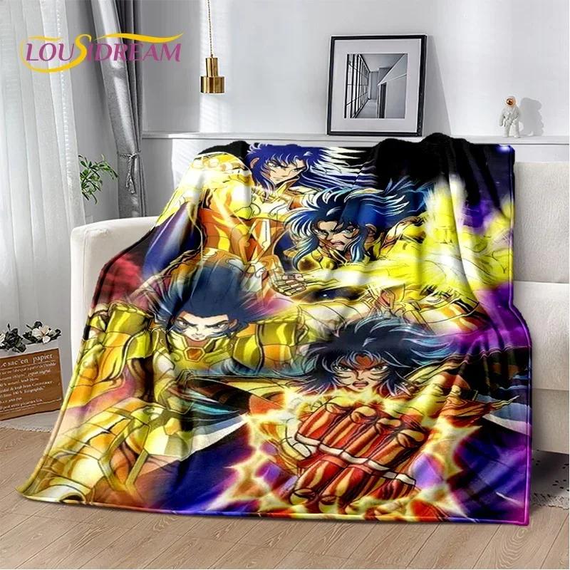 Cartoon Saint Seiya 3D Retro Soft Flannel Blanket for Beds Bedroom Sofa Picnic,Throw Blanket for Cover Outdoor Leisure Nap Gift