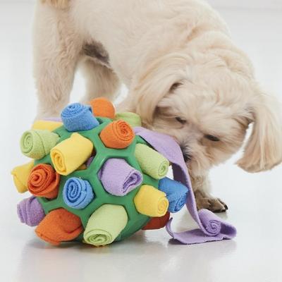 Mongine Nosework Ball câine jucărie minge separare anxietate loc de joacă 6 tipuri, minge de fotbal, roșu