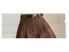 Women's High Waist Khaki Corduroy A-Line Pleated Skort for Autumn/Winter