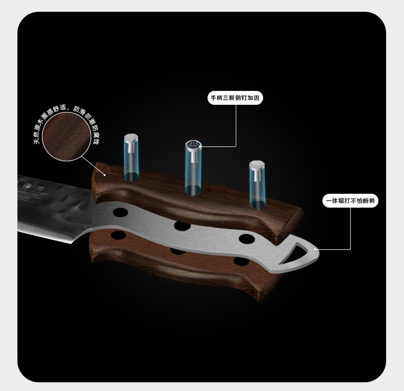 8 Inch Handmade Forged Knife Spring Steel Blade Ebony Handle Chef Slicing Vegetables Cleaver Meat Professional Kitchen Knife