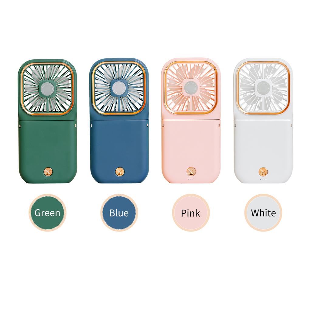 Halskjedevifte Mini Bærbare vifter Sammenleggbar hengende vifte USB oppladbar 3-trinns vifte med telefonholder
