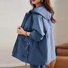 Abrigo Trench de Mujer de Primavera Otoño Medio Largo Suelto Sobretodo para Mujer Cortavientos Exterior Femenino Abrigo Básico Forro