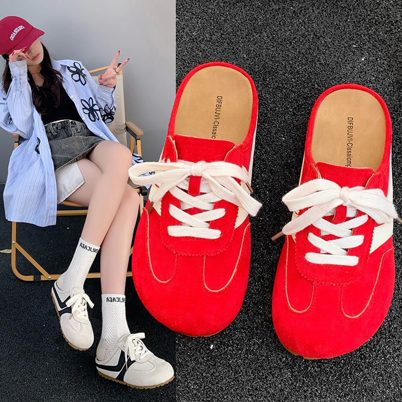 [Amanuo] Platform-soled Boken Shoes Bag Head Half Slippers Women's Summer Outer Wear 2025 New One-pedal Single Shoes De