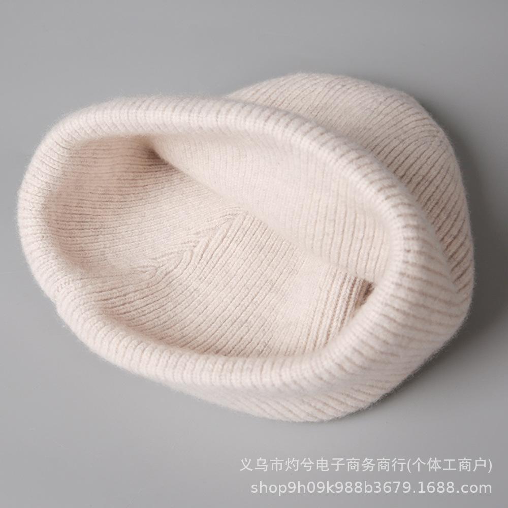 New Simple Knitted Warm and Cold-proof Wool Hat Autumn and Winter Casual Wool Knitted Pullover Hat Baotou Hat Tide