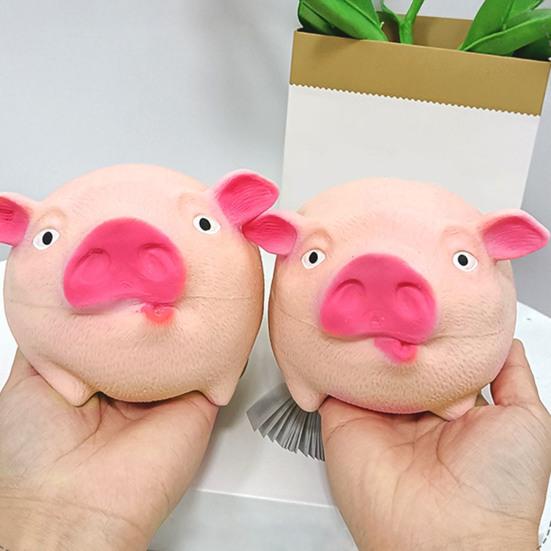 Stress Relief Pig Squeeze Toy Kids Adults Cartoon Pig Sensory Toy Portable