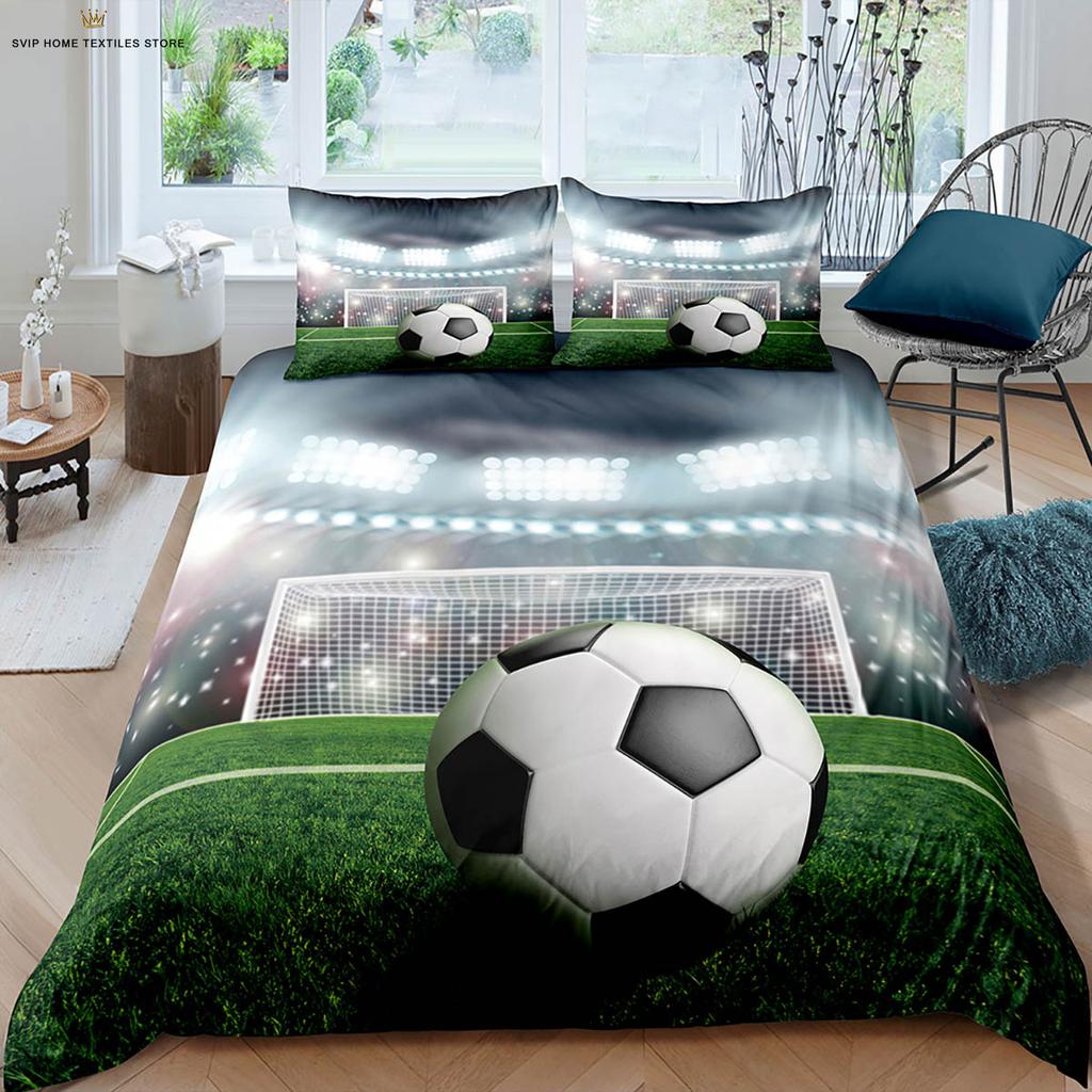 Football 3d Printed Quilt Cover Machine Washable Duvet Cover Bedding Set Quilt Cover Pillowcase Can Be Customized