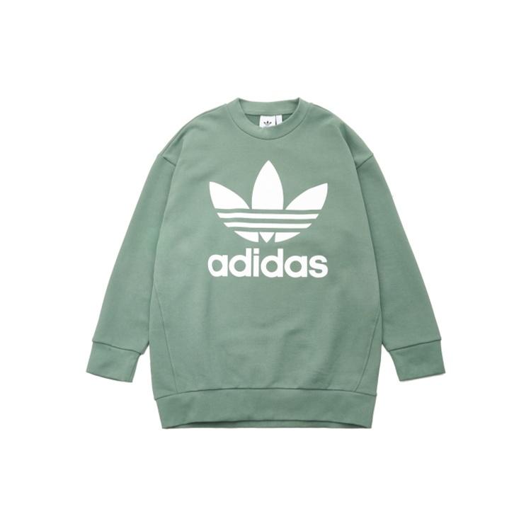 adidas originals Tref Over Crew Loose Casual Round Neck Pullover Green Men s DH5770 XL