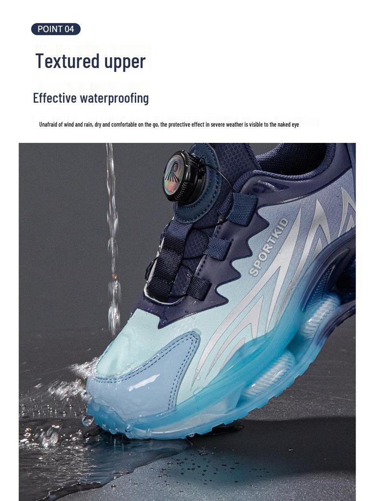 Scarpe da Corsa Antiscivolo in Pelle Autunnali/Invernali 2025 per Bambini con Fibbia Rotante - Ideali per Bambini di Taglia Media e Grande