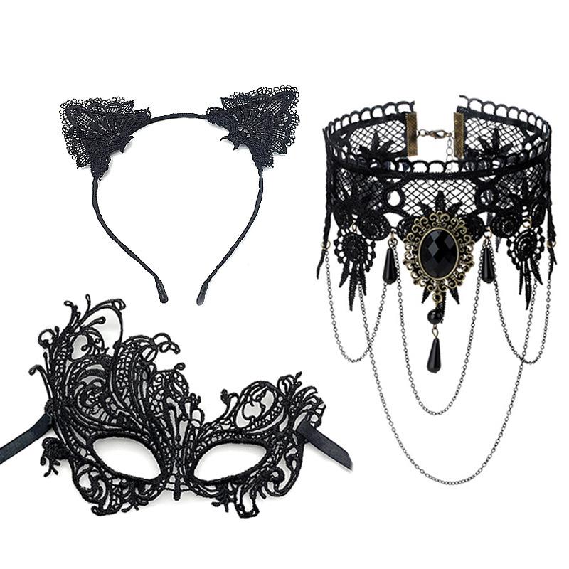 Black Gothic Lace Arm Jewelry – Women's Retro Hollow Out Accessory