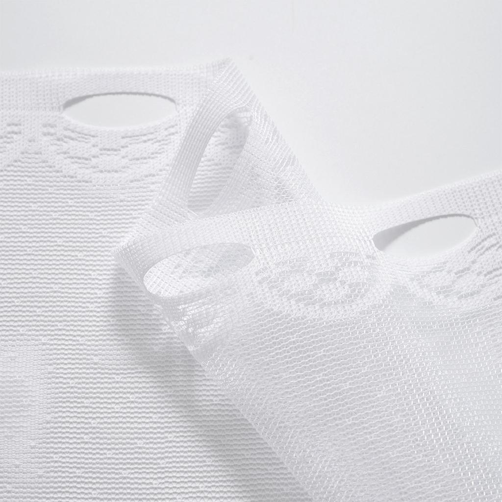 Finished Window Screen, White Flower Branch Short Curtain Semi-Blackout Window Screen Curtain