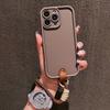 Matte Candy Silicone Phone Case For iPhone 15 16 11 12 13 14 17 Pro Max 16E XS X XR 7 Plus Lanyard Strap Rope Soft Cover