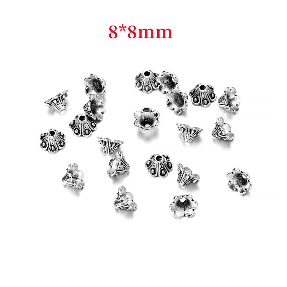 

50 шт./лот 7, 8, 9, 10 мм, лепестки, бусины, колпачки с цветком, резные свободные концы, колпачки для бисера, конус для изготовления ювелирных изделий своими руками, фурнитура, серьги 8mm