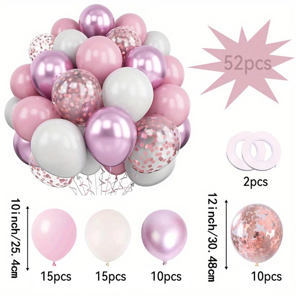 32/52/62pcs Macaron Pink Retro Sand White Champagne Golden Balloons Set For Birthday,Party,Wedding,Valentine's Day, Anniversary