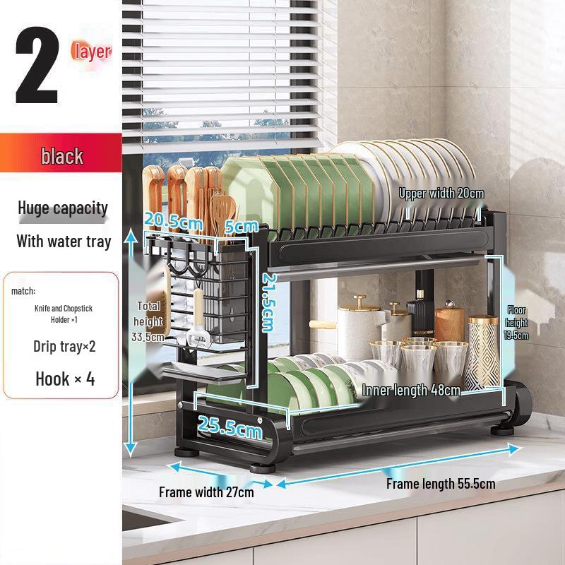 Multifunctional Kitchen Countertop Dish Rack