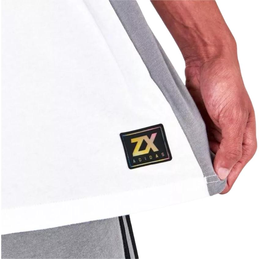 Adidas Color Block Striped Letter Print Crew Neck Short Sleeve T-Shirt Men Tops HE3008