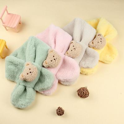 Warm Kids Winter Scarf Plush Plush Scarf Fashion Children Cross Neckerchief Toddler