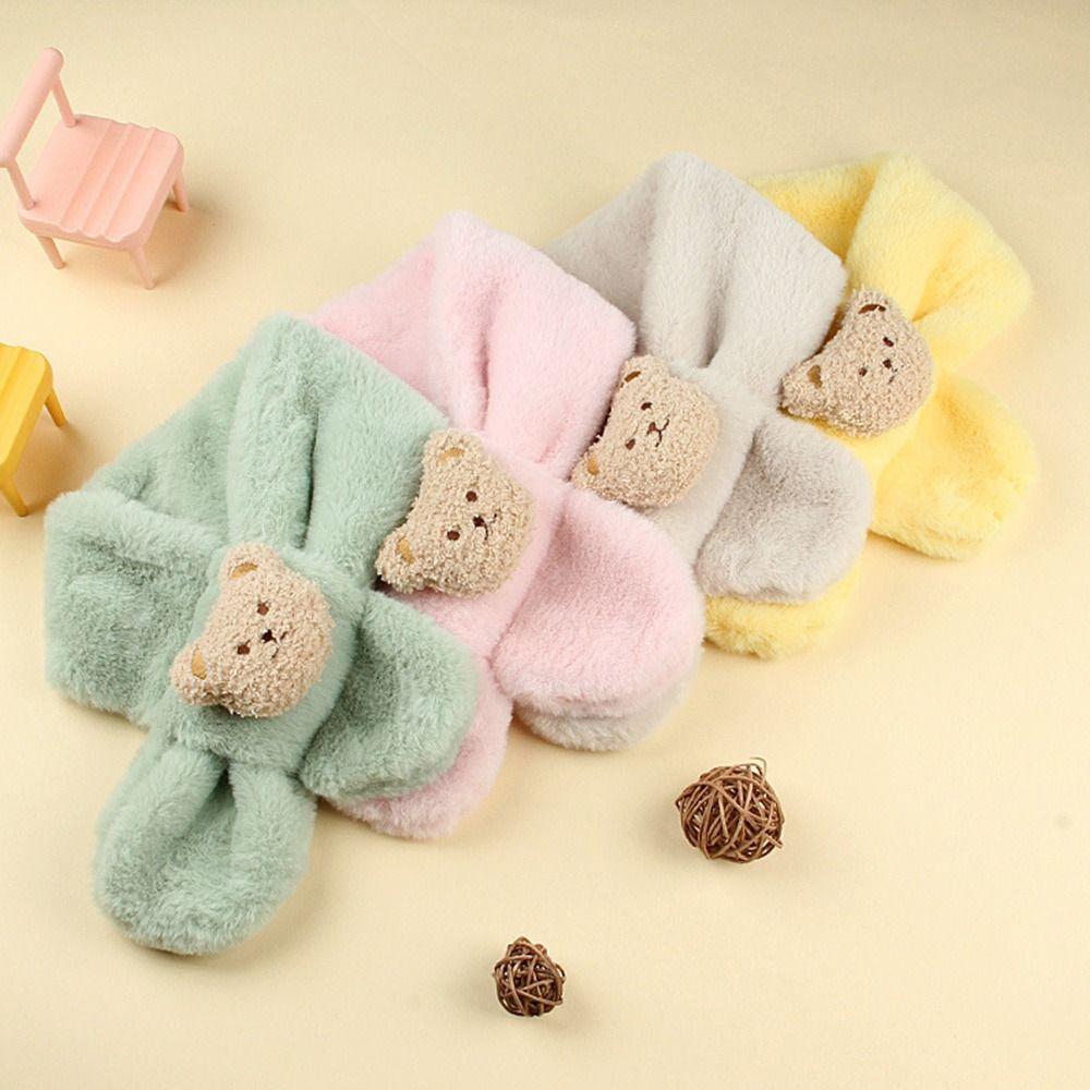 Plush Kids Winter Scarf Thick Plush Scarf Fashion Baby Shawls  Baby Boys Girls