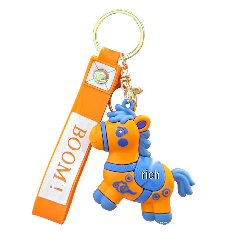 2026 Year of the Horse Keychain:  Immediate Wealth  Pendant Gift оранжевый
